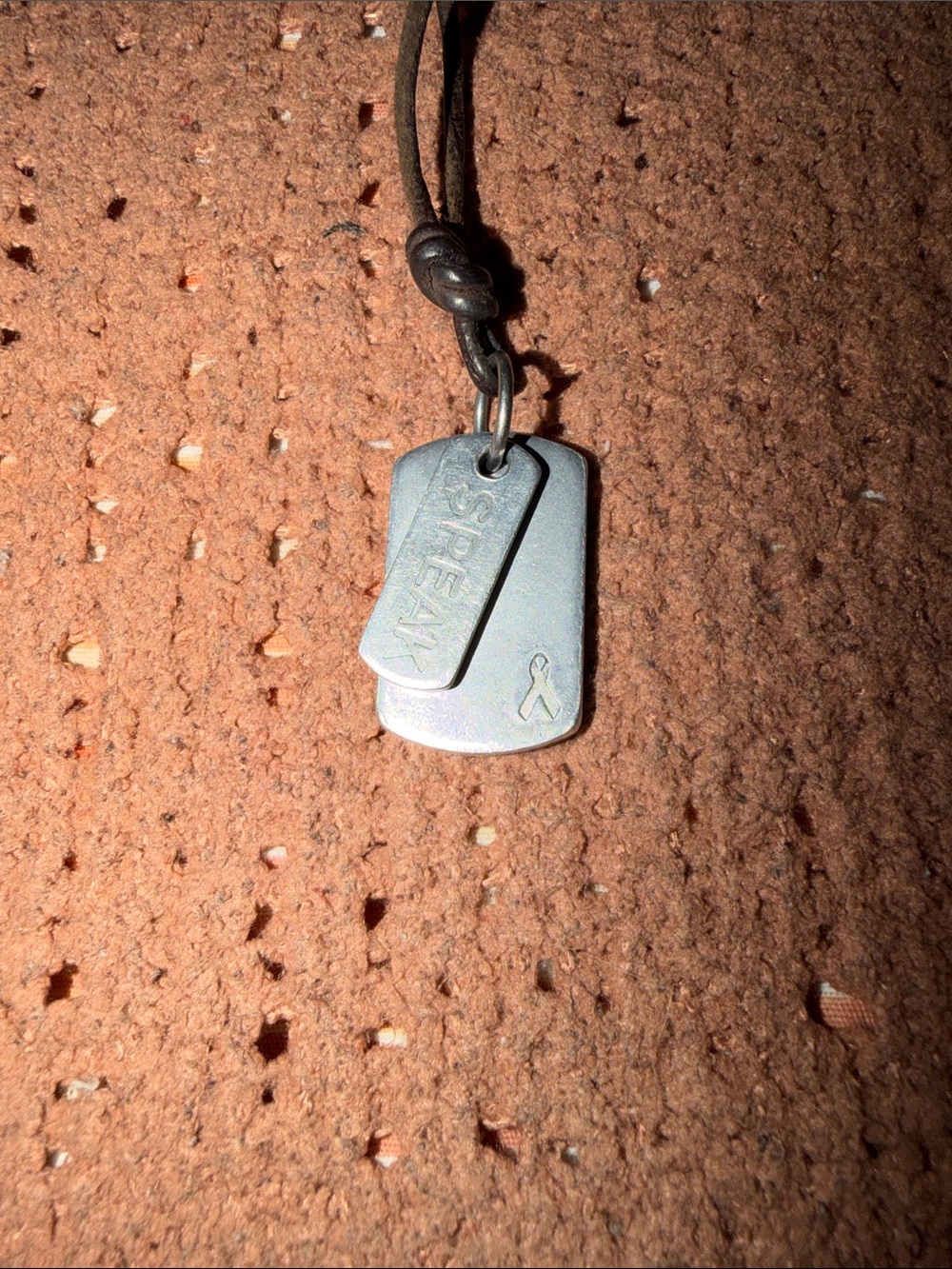SPEAK Breast Cancer Awareness Dog Tag Necklace